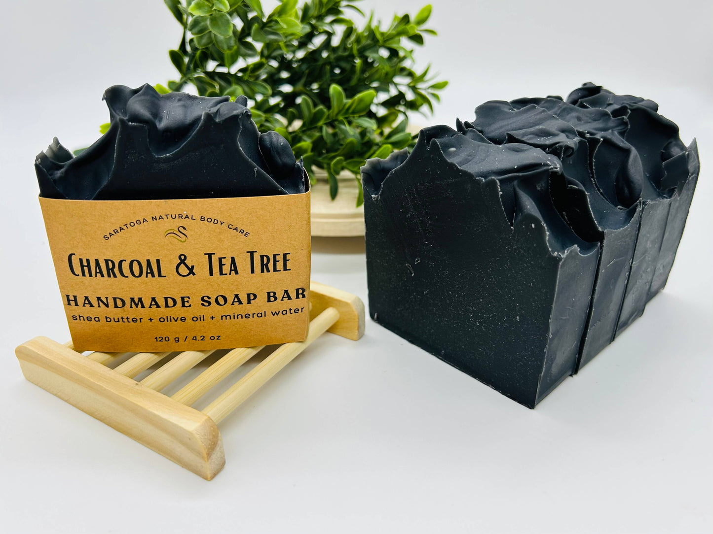 Charcoal Tea Tree Handmade Soap Bar VEGAN NATURAL