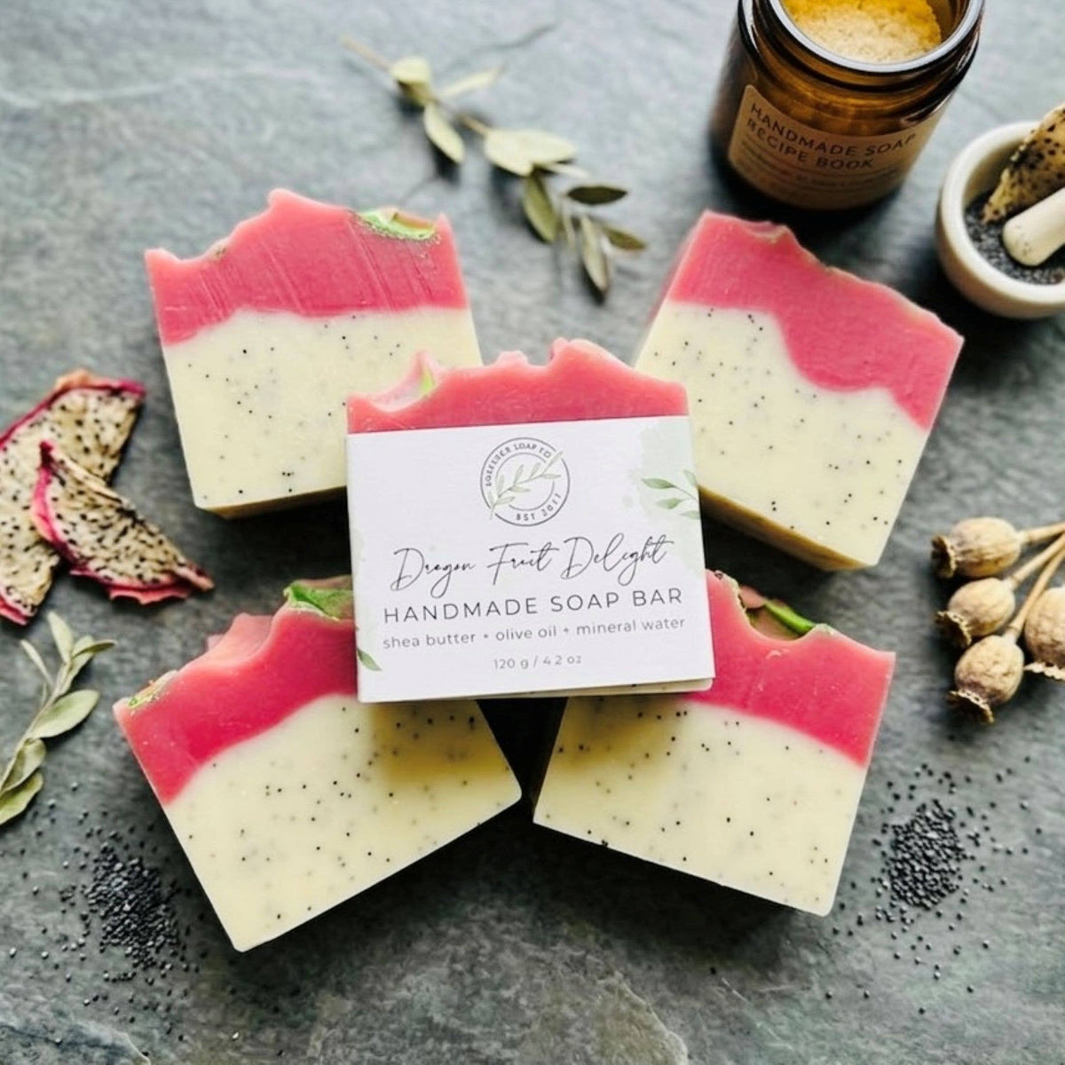 Dragonfruit Handmade Soap Bar VEGAN Cold Process Soap