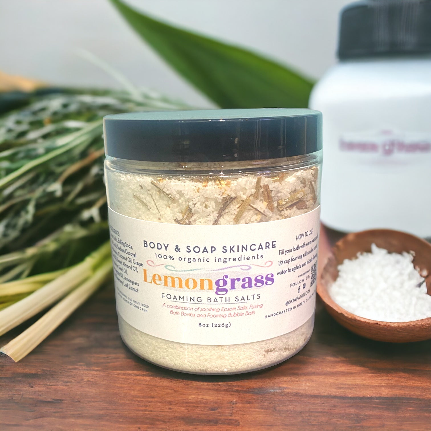Premium Soaking Bath Salt: Lemongrass - Body & Soap Skincare