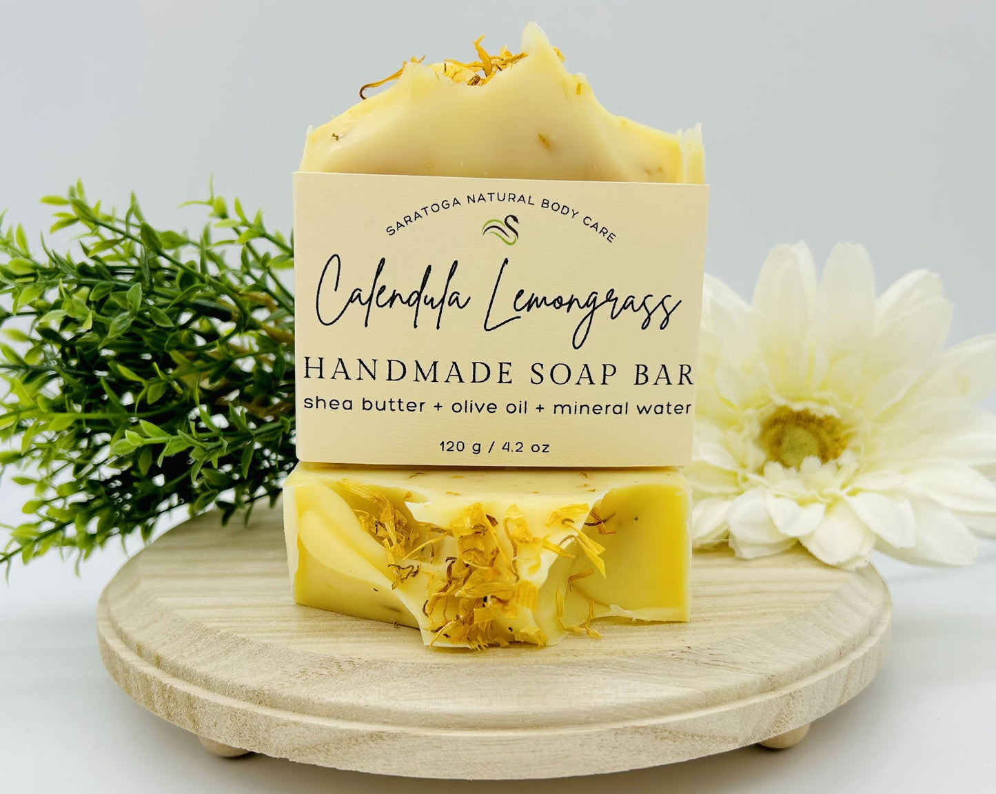 Calendula Lemongrass Handmade Soap Bar NATURAL VEGAN