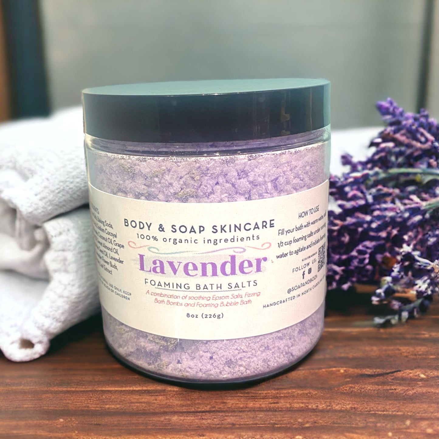Premium Soaking Bath Salt: Lavender - Body & Soap Skincare