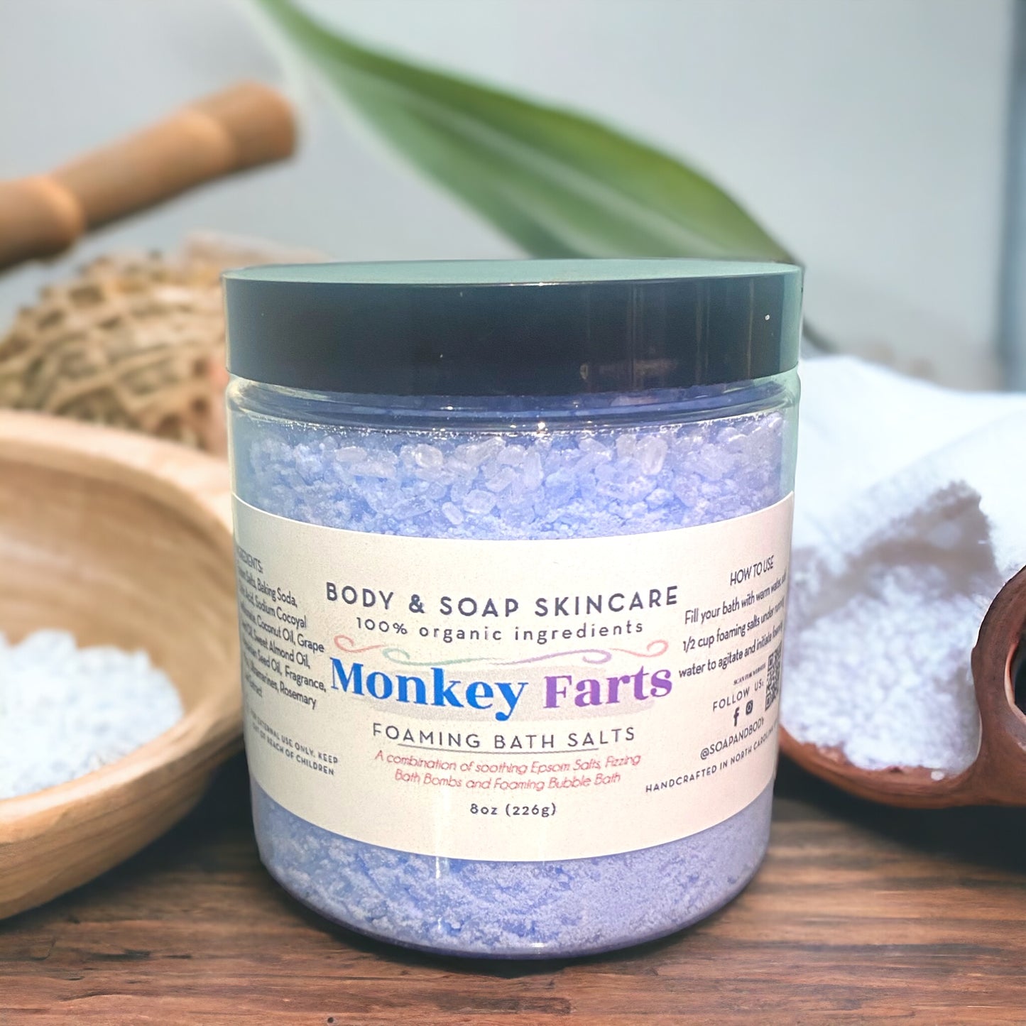 Premium Soaking Bath Salt: Monkey Farts - Body & Soap Skincare