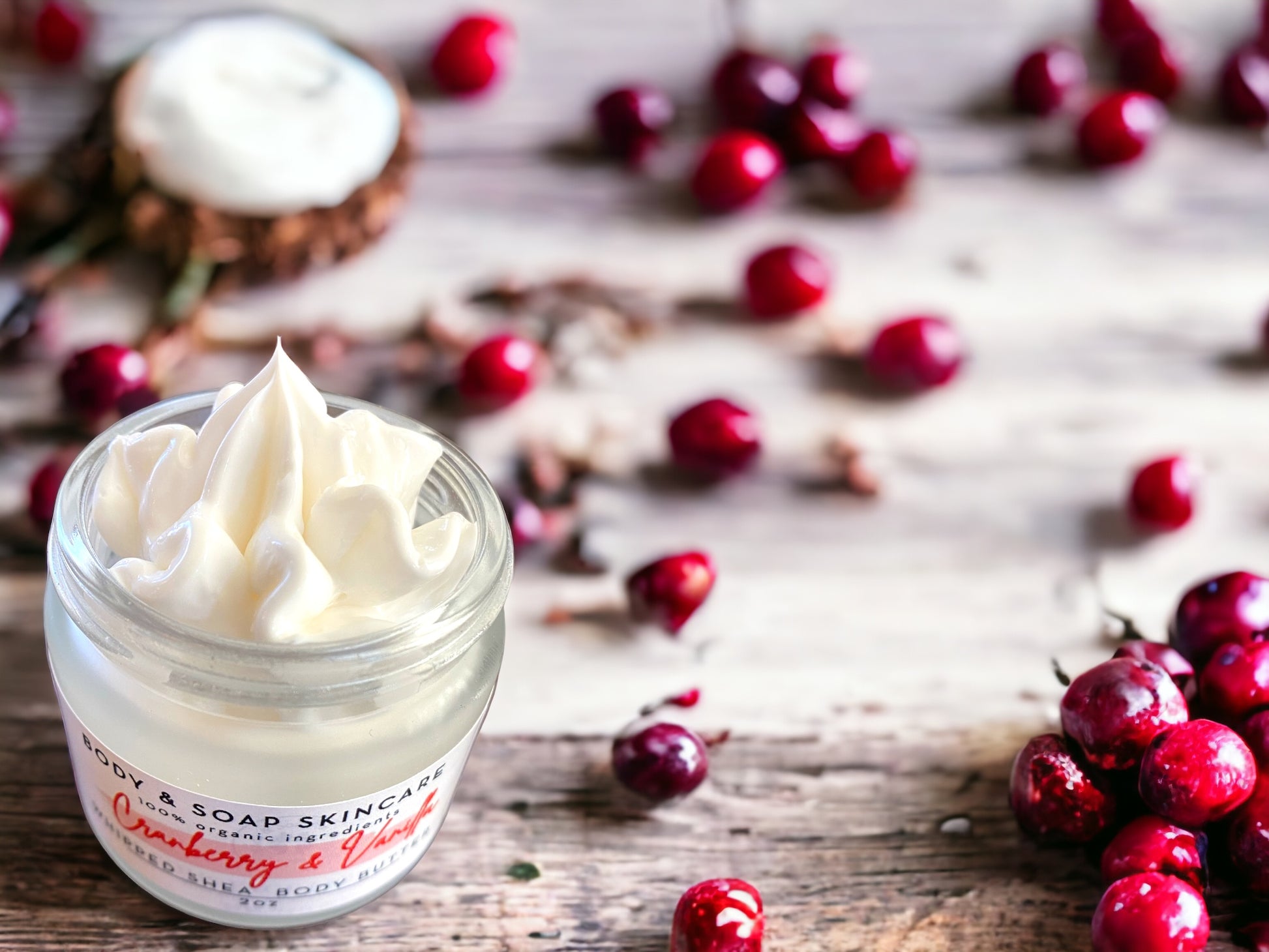 Whipped Shea Body Butter: Cranberry & Vanilla - Body & Soap Skincare
