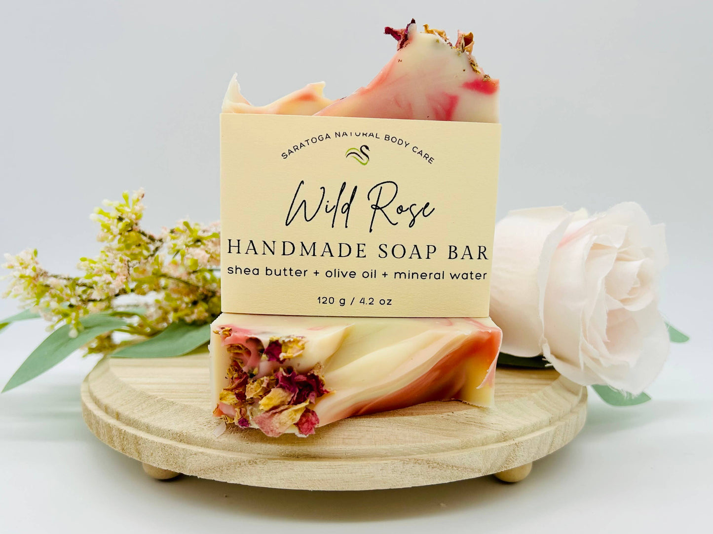 Wild Rose Handmade Soap Bar VEGAN COLD PROCESS